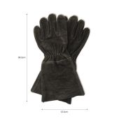 Photograph of Garden Trading Gauntlets in Black Suede with white background