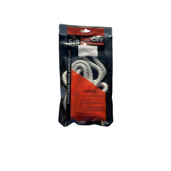 SIS Stove rope Pack 10mm standard white (2 meter cut length)