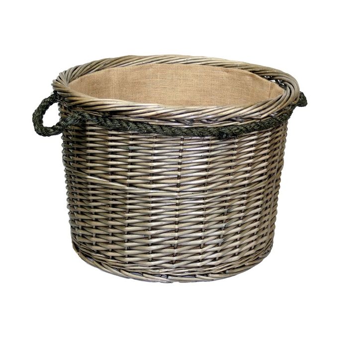Extra large antique wash willow log basket